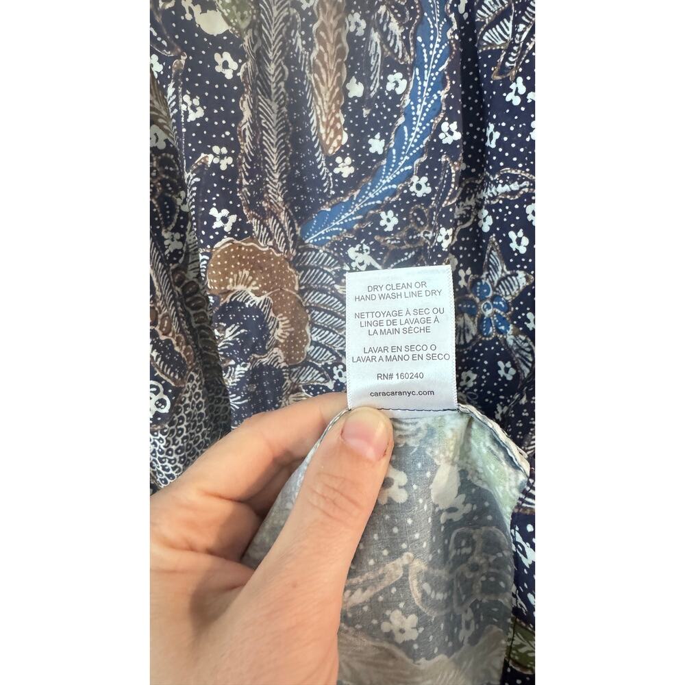 CARA CARA Janie Printed Cotton Mini Dress Size XS Puff Sleeves Square Neck Batik - Picture 9 of 10
